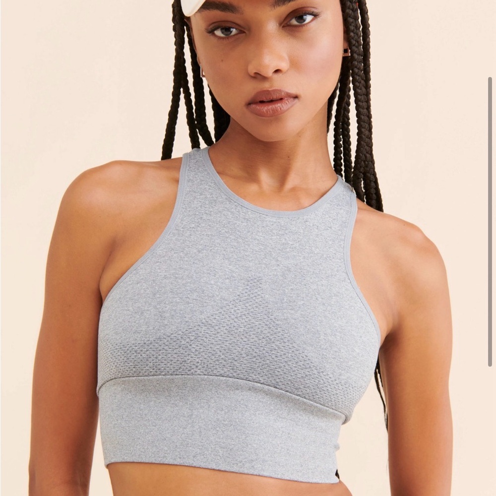 FP Movement by Free People Gray Sports Bra Every Single Time Heather Bra